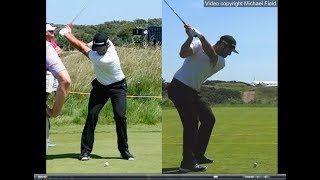 Jon Rahm golf swing  Long Iron faceon amp downtheline July 2017 [upl. by Anthony]