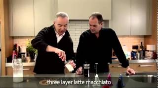 aerolatte  milk frother makes three layer caffè latte macchiato [upl. by Rovaert]