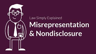 Misrepresentation and Nondisclosure  Contracts  Defenses amp Excuses [upl. by Ajad]