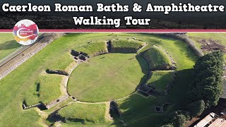 CAERLEON ROMAN BATHS amp AMPHITHEATRE WALES  Walking Tour  Pinned on Places [upl. by Laroc]