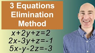 Solving Systems of 3 Equations Elimination [upl. by Jabon690]