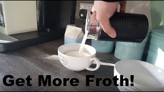 How to Get More Froth from Your Nespresso Coffee Aeroccino  Nespresso tips and help [upl. by Sokem]