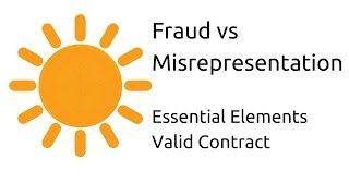 Fraud vs Misrepresentation  Other Essential Elements of a Valid Contract  CA CPT  CS amp CMA [upl. by Schreck]