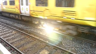 Merseyrail 507 009 making arcs at Birkdale station [upl. by Ynwat]